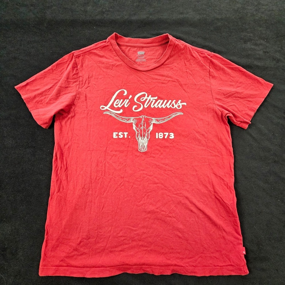 Levi Strauss Longhorn Red Short Sleeve Standard Fit Cotton T-Shirt Men's‎ M